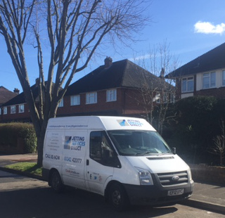 Blocked drains at the front of the property in Lewis Road, Sidcup, South London DA14