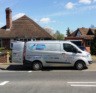 Clearing blocked drains at a domestic property in Pickhurst Lane, Hayes, Kent BR2