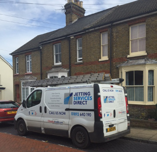 Clearing blocked sink and drain in Napleton Road, Faversham, Kent ME13