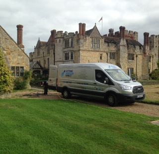 Descaling blocked drains at Hever Castle, Edenbridge, Kent TN8